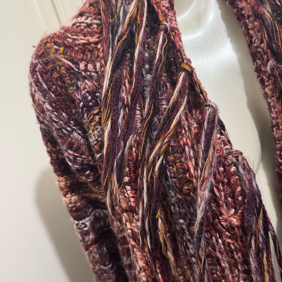 Free People Multicolor Fringed Cardigan, Sz Medium, Like New, Wool & Alpaca - Picture 8 of 14